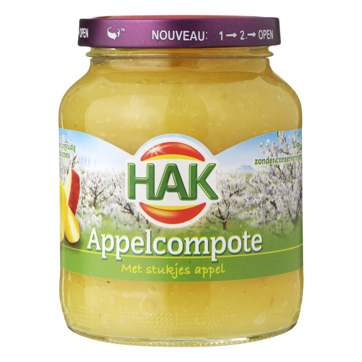 Hak Appelcompote met stukjes appel (370 ml.)