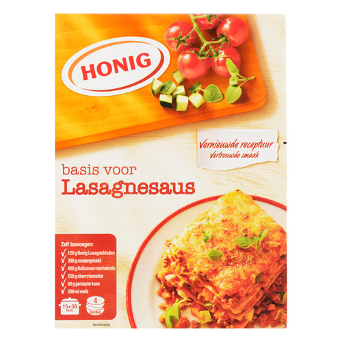 Honig basis voor lasagnesaus