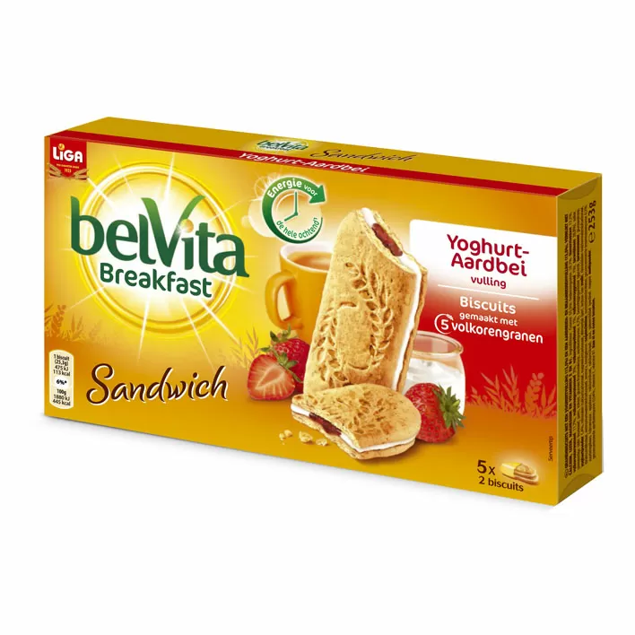 Liga Belvita Breakfast Sandwich Yoghurt Strawberry