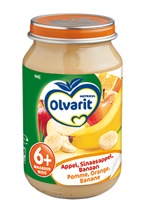 Olvarit Apple/banana/orange 6 months (200 gr.)