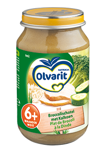 Olvarit Broccoli dish with turkey and Rice 6 months (200 gr.)