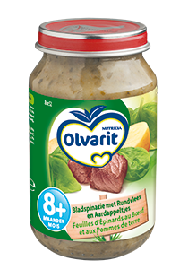 Olvarit Spinach leaf with potato and beef 8 months (200 gr.)