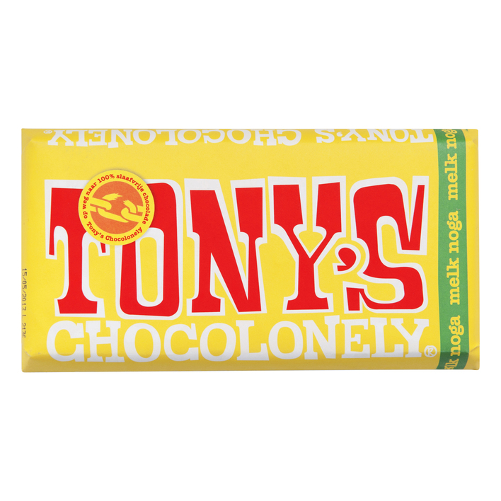 Tony's Chocolonely chocolate milk/noga (180 gr.)
