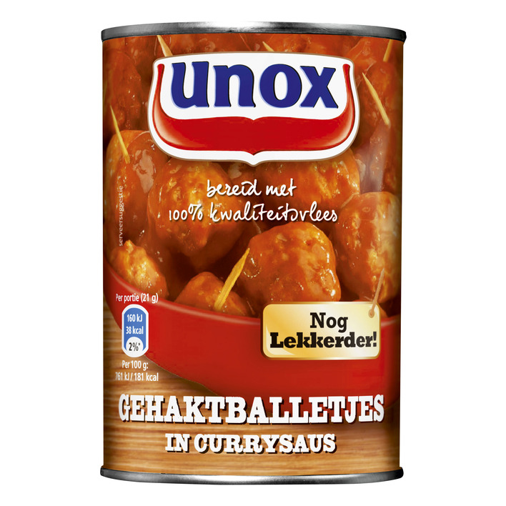 Unox Gehaktballetjes in currysaus (420 gr.)