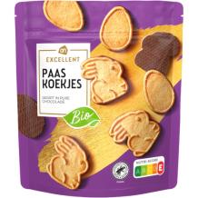 AH Excellent Biologische Paaskoekjes Gedipt in Pure Chocolade (150 gr.)
