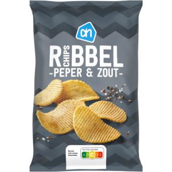 AH Ribbel Chips Zout & Peper