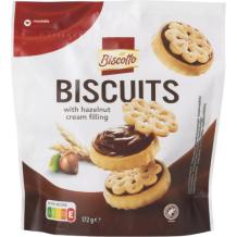 Biscotto Biscuits met Hazelnoot Creme Vulling (172 gr.)