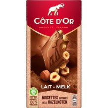 CÁ´te d'Or Bloc Melkchocolade Hazelnoten