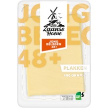De Zaanse Hoeve 48+ Goudse Kaas Plakken Jong Belegen (400 gr.)