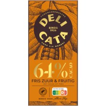 Delicata Pure Chocolade Reep 64% Cacao (100 gr.)