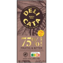 Delicata Pure Chocolade Reep 75% Cacao (100 gr.)
