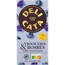 Delicata Pure Chocolade Reep Viooltjes & Bosbes (90 gr.)