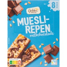 Golden Bridge Mueslirepen Melkchocolade (8 x 25 gr.)