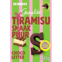 Jumbo Gevulde Chocoladeletter Puur Gevuld Tiramisu "S" (150 gr.)
