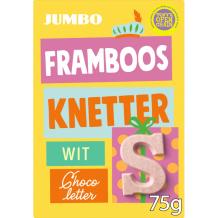 Jumbo Chocoladeletter "S" Wit Framboos Knetter (75 gr.)