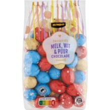 Paaseitjes melk, puur en witte chocolade 500 gram