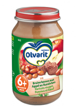 Olvarit Bruine bonen/appel/rundvlees 6 mnd (200 gr.)