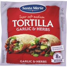 Santa Maria Tex Mex Garlic & Herbs Soft Tortilla Medium Size (8 Stuks)
