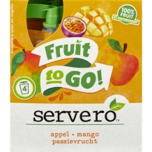 Servero Knijpfruit Appel, Mango, Passievrucht (4 stuks) 