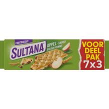 Sultana Fruitbiscuit Appel Voordeelverpakking (7 x 3 stuks)