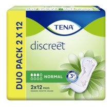 TENA Discreet Normal Incontinentieverband Duopack (2 x 12 stuks)