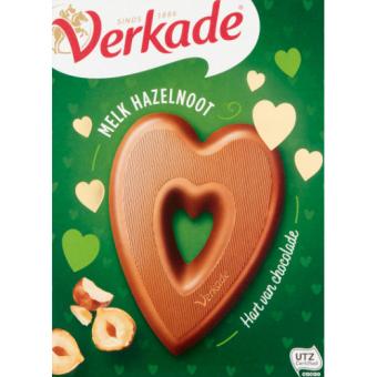 Verkade Hart Melkchocolade Hazelnoot (135 gr.)