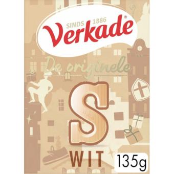 Verkade Chocoladeletter wit "S"