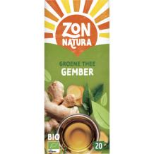 Zonnatura Biologische Groene Thee Gember (20 stuks)