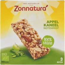 Zonnatura Biologische notenreep appel & kaneel (3x25 gr.)