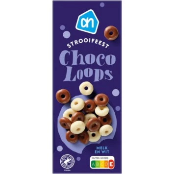 AH Strooifeest Choco Loops Melk en Wit