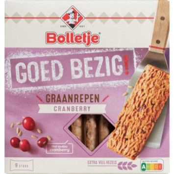 Bolletje Goed Bezig Krokante Graanrepen Cranberry (210 gr.)