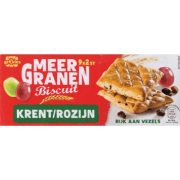 meergranenbiscuits met krenten en rozijnen