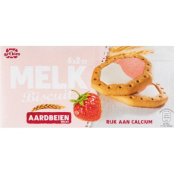 Brekies melkbiscuit aardbei melk