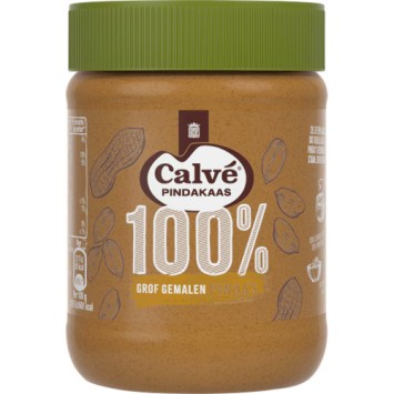 Calvé 100% Pindakaas Grof Gemalen (600 gr.)