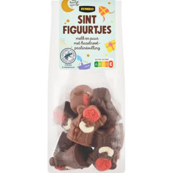 Jumbo Sint Figuurtjes Melk en Puur met Hazelnoot Praline Vulling (125 gr.)
