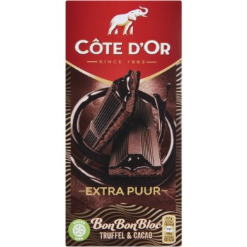 Côte d'Or BonBonBloc Truffel Pure Chocolade (200 gr.)
