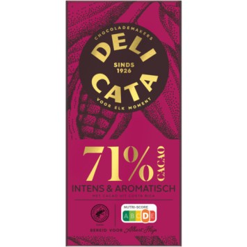 Delicata Pure Chocolade Reep 71% Cacao (100 gr.)