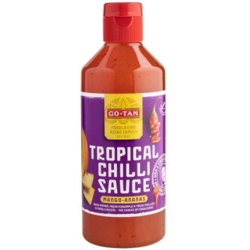 Go Tan chili saus met ananas en mango