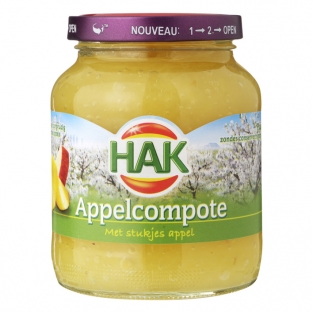 Hak Appelcompote met stukjes appel (370 ml.)