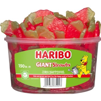 Haribo Giant Strawbs Aardbeien Fruit Snoep (150 stuks)