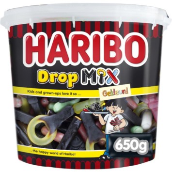 Haribo Gekleurde Dropmix 650 gram