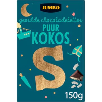 Jumbo Gevulde Chocoladeletter Puur Kokos 