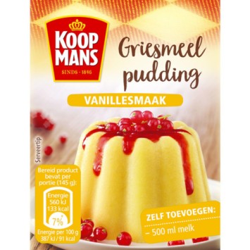 Koopmans Mix voor Griesmeelpudding Vanille (80 gr.)