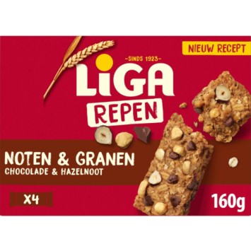 Liga Repen Noten & Granen Chocolade & Hazelnoot