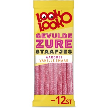 Look-O-Look Gevulde Zure Staafjes Aardbei Vanille (125 gr.)