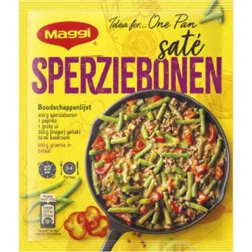 Maggi dagschotel sperziebonen sate mix