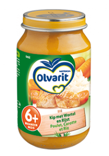 Olvarit Carrots with rice and chicken 6 months (200 gr.)