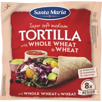 Santa Maria Tex Mex Tarwe& Volkoren Tarwe Soft Tortilla Medium Size