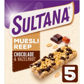 Sultana Mueslireep Chocolade & Hazelnoot (5 stuks)