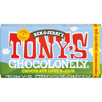 Tony's Chocolonely Chocolade Ben & Jerry's Wit Aardbei Cheesecake (180 gr.)